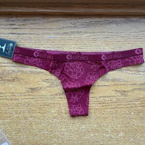NEW Women’s Ethika Thong Cotton Spandex Workout Exercise Underwear Sz L